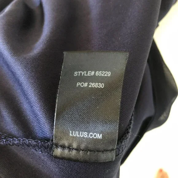 Lulus All Mine Navy Blue Floral Print High-Low Wrap Dress size M bridesmaid - Picture 7 of 13